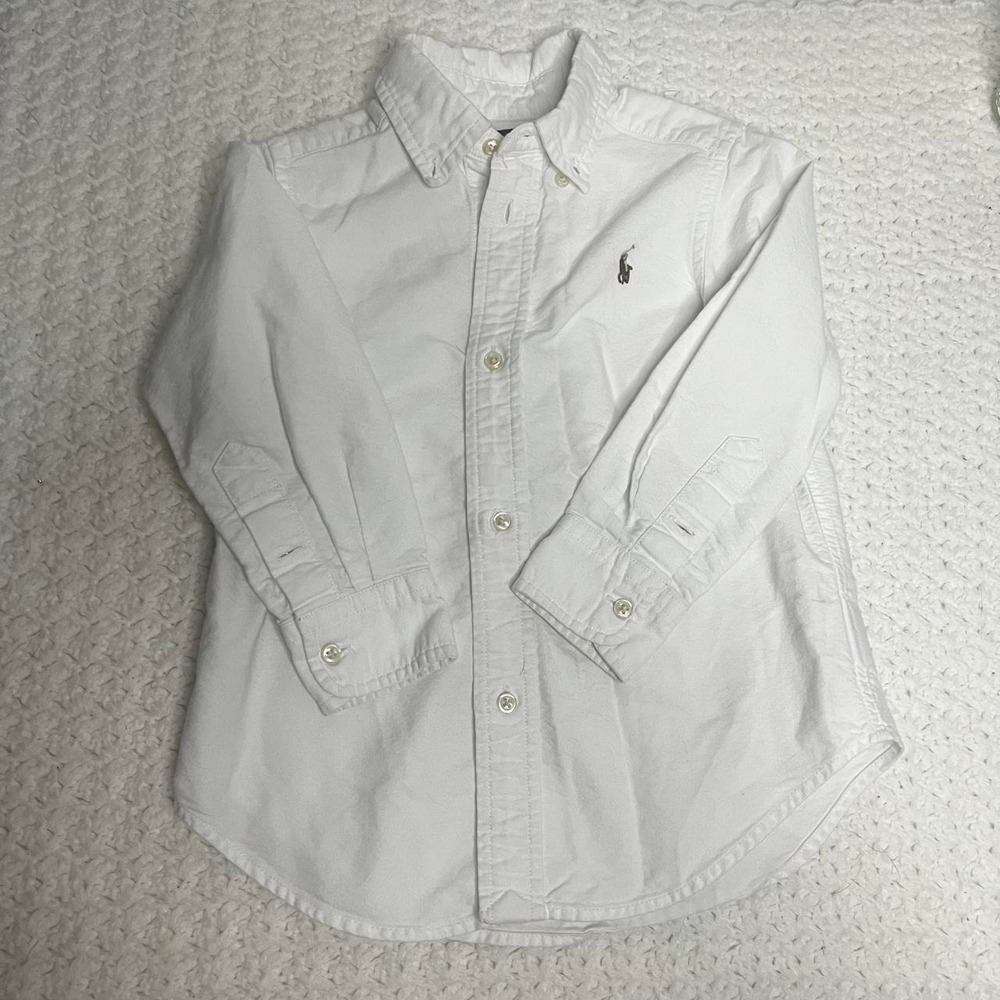 White Polo Ralph Lauren 3T button-up shirt EUC